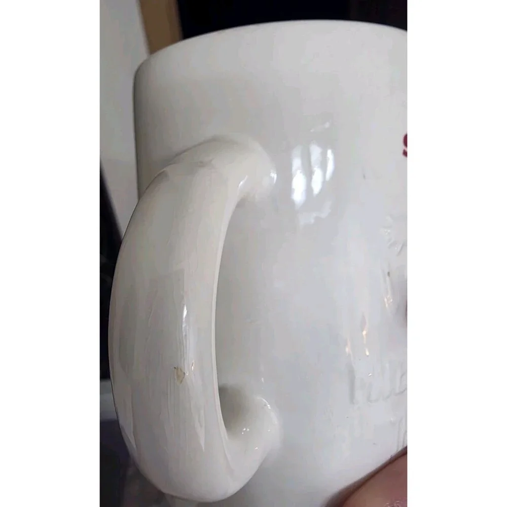 2010‎ Starbucks Coffee Mug Holiday Wish White Red 3D Cup Christmas 10 oz Tea Cup